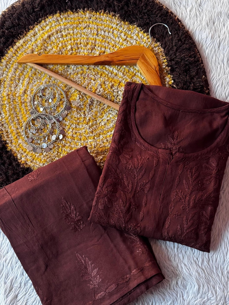 Premium Soft Chikankari Rayon Kurti Plazo Set, Plus Size Flowy Kurti Set, Elegant Daily Festive Ethnic Outfit, Sizes S-3XL