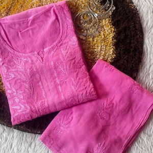 Premium Soft Chikankari Rayon Kurti Plazo Set, Plus Size Flowy Kurti Set, Elegant Daily Festive Ethnic Outfit, Sizes S-3XL