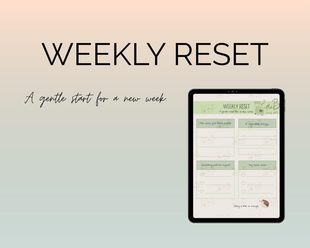 Weekly Reset Planner Printable – Gentle Weekly Planner for Overwhelmed ...
