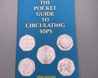 Guía de bolsillo para las monedas de 50 peniques en circulación / Libro de referencia para coleccionistas de monedas / Regalo numismático