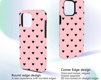 Pink Heart iPhone Case | Glossy MagSafe Protective Phone Cover