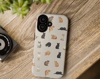 Cat Pattern Phone Case | Dual Layer Tough Case