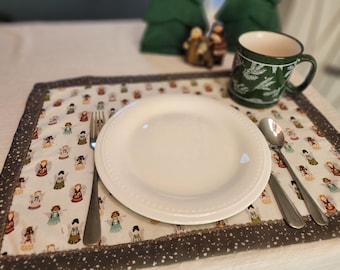 Angels Christmas Placemats  Set of 2- One-of -a Kind-Reversible