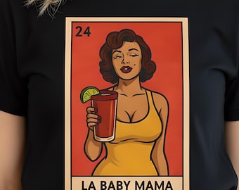 Camiseta con tarjeta de lotería La Baby Mama / Camiseta gráfica de bingo mexicano