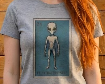 Camiseta de Lotería El Extraterrestre / Camiseta de Bingo Mexicano La Tarjeta Alienígena / Regalo Latino
