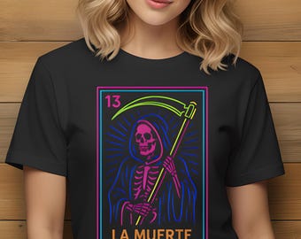 Lotería Shirt  La Muerte | Mexican Bingo Tee the Death Card | Latino Gift