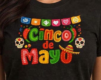 Cinco de Mayo Fiesta Tee | Papel Picado Sugar Skull Graphic Shirt