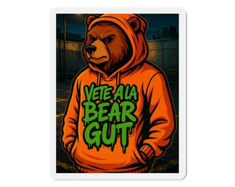 Hoodie Bear Magnet | Urban Graffiti Sticker