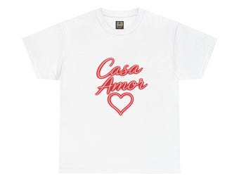 Casa Amor script heart Tee | Spanish love slogan t-shirt