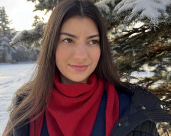 Handmade Cashmere–Merino Triangle Scarf | Soft Winter Neck Warmer