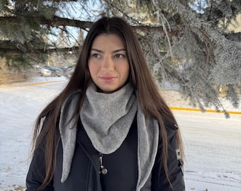 Handmade 100% Cashmere Triangle Scarf | Lightweight Neck Warmer