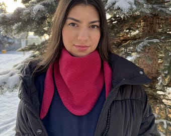 Handmade Cashmere–Merino Triangle Scarf | Soft Winter Neck Warmer