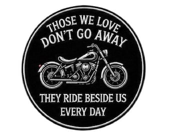 Those We Love Memorial Motorcycle Embroidered Patch – Customizable Name & Date