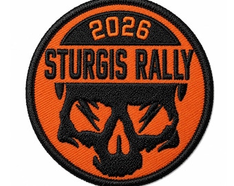 Sturgis 2026 Biker Patches Set – Embroidered Motorcycle Rally Patches, Eagle, Skull & Anniversary Rockers
