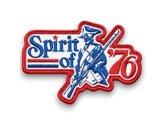 Spirit of 76 Embroidered Patch, Patriotic USA Iron On Patch for Jacket Hat Backpack