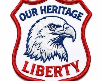 Our Heritage Liberty Eagle Patch – Embroidered Biker Patch, Patriotic USA Flag Design