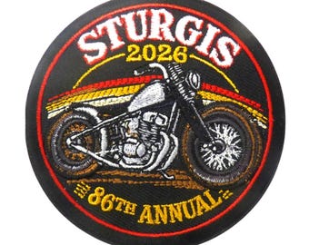 Sturgis 2026 Motorcycle Rally Embroidered Patch – Biker Jacket & Vest Accessory