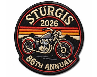 Sturgis 2026 86th Annual Motorcycle Rally Embroidered Patch for Jackets & Vests