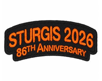 Sturgis 2026 Embroidered Motorcycle Patch – 86th Anniversary Biker Jacket Accessory