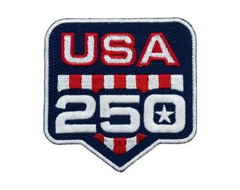 USA 250th Anniversary Patch | Red, White & Blue with Star | Embroidered Iron-On Patch