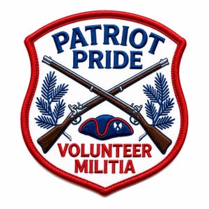Écusson de la milice des volontaires Patriot Pride | Écusson brodé fusils croisés