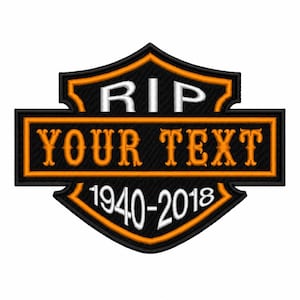 Custom RIP Memorial Biker Patch | Embroidered Tribute Shield (1940-2018)