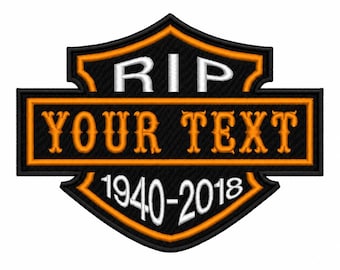 Custom RIP Memorial Biker Patch | Embroidered Tribute Shield (1940-2018)