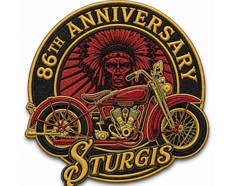 Sturgis 2026 Motorcycle Rally Embroidered Patch – Biker Jacket & Vest Accessory