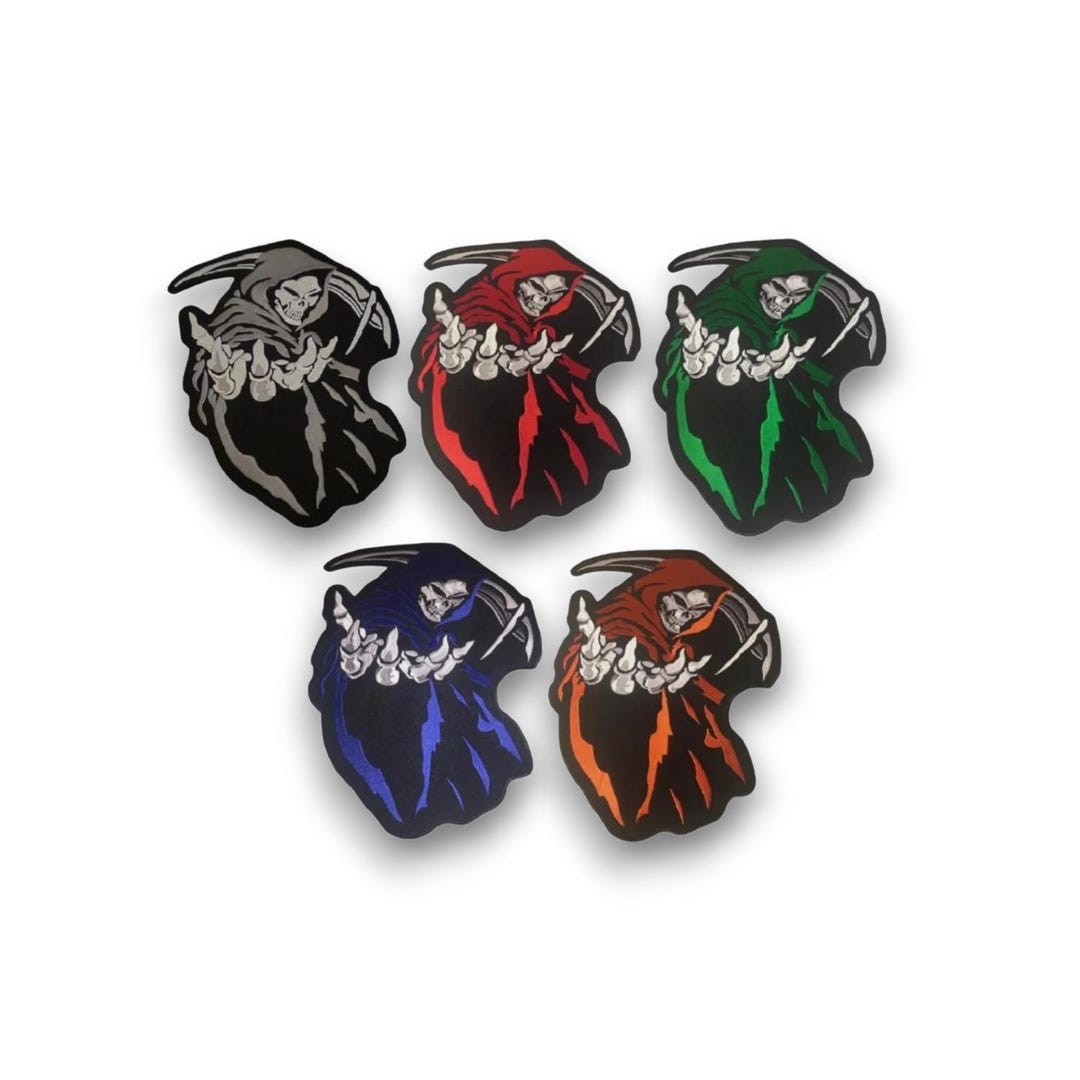 Grim Reaper Embroidered Patch, Skeleton Hooded Iron on Patch for Jacket ...