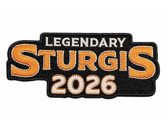 Sturgis 2026 Motorcycle Rally Patch – Embroidered Biker Patch, Anniversary Commemorative