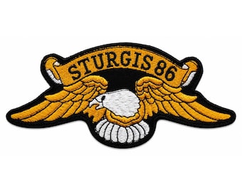 Sturgis 2026 Motorcycle Rally Embroidered Patch – 86th Anniversary, Ride Mine, Eagle & Wings