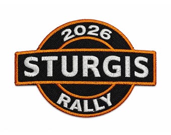 Sturgis 2026 Embroidered Motorcycle Rally Patches – Eagle & Rocker Set, 86th Anniversary Collectible