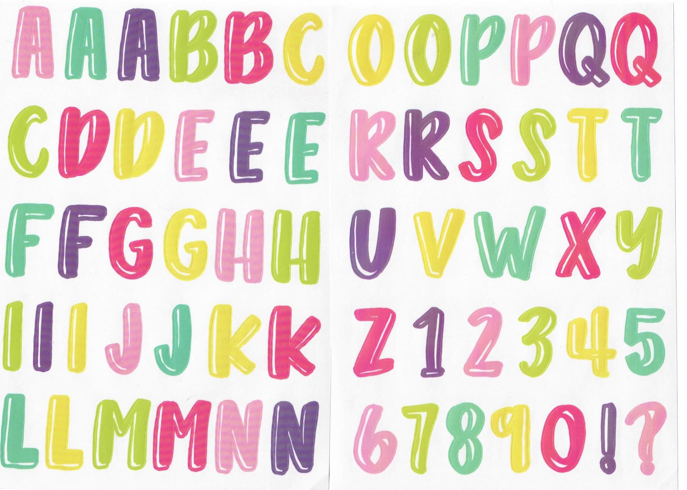 Bubble Letter Stickers ABC Alphabet Chunky Happy Mail Art Etsy Denmark