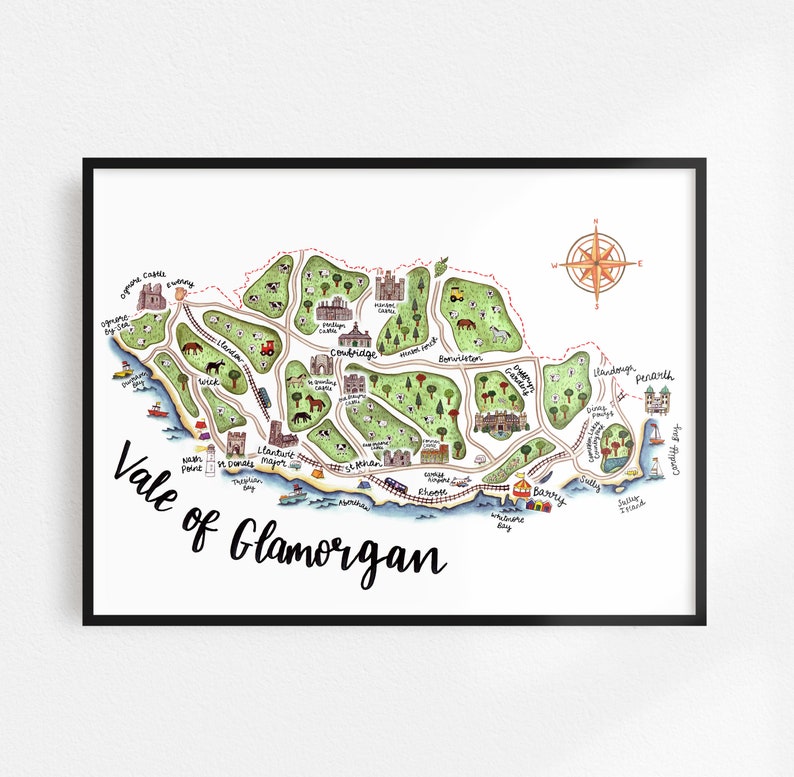 Vale of Map Print Mapiau Bro Vale of Etsy UK