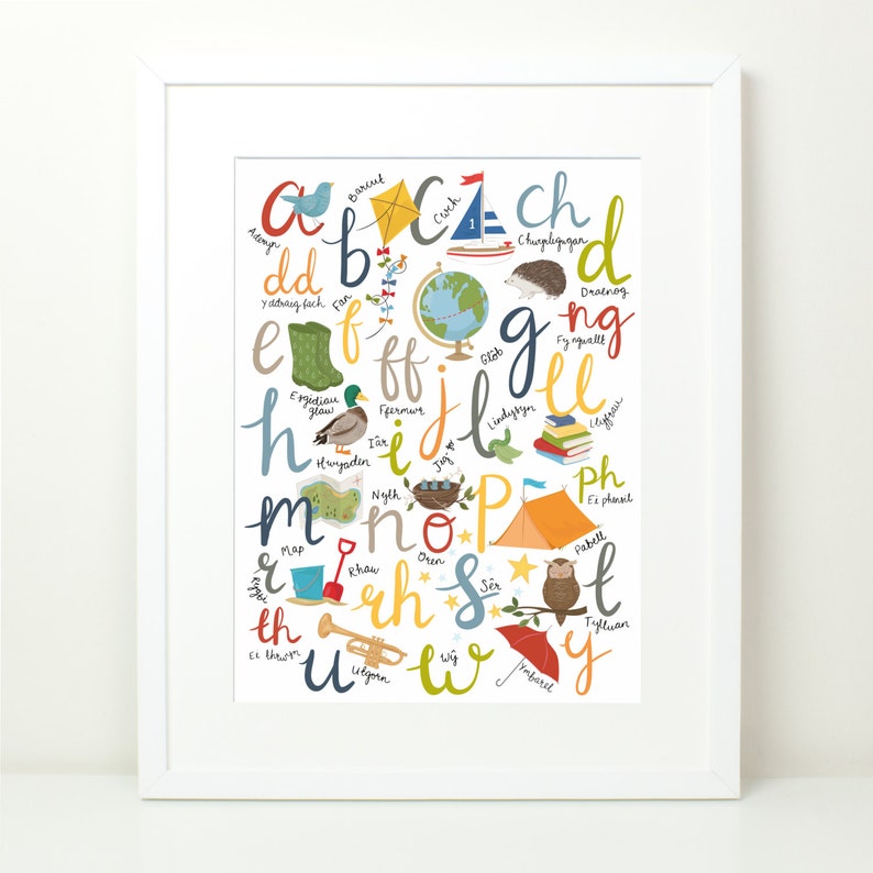 Welsh Alphabet Print Welsh Nursery Print Welsh Childrens Etsy