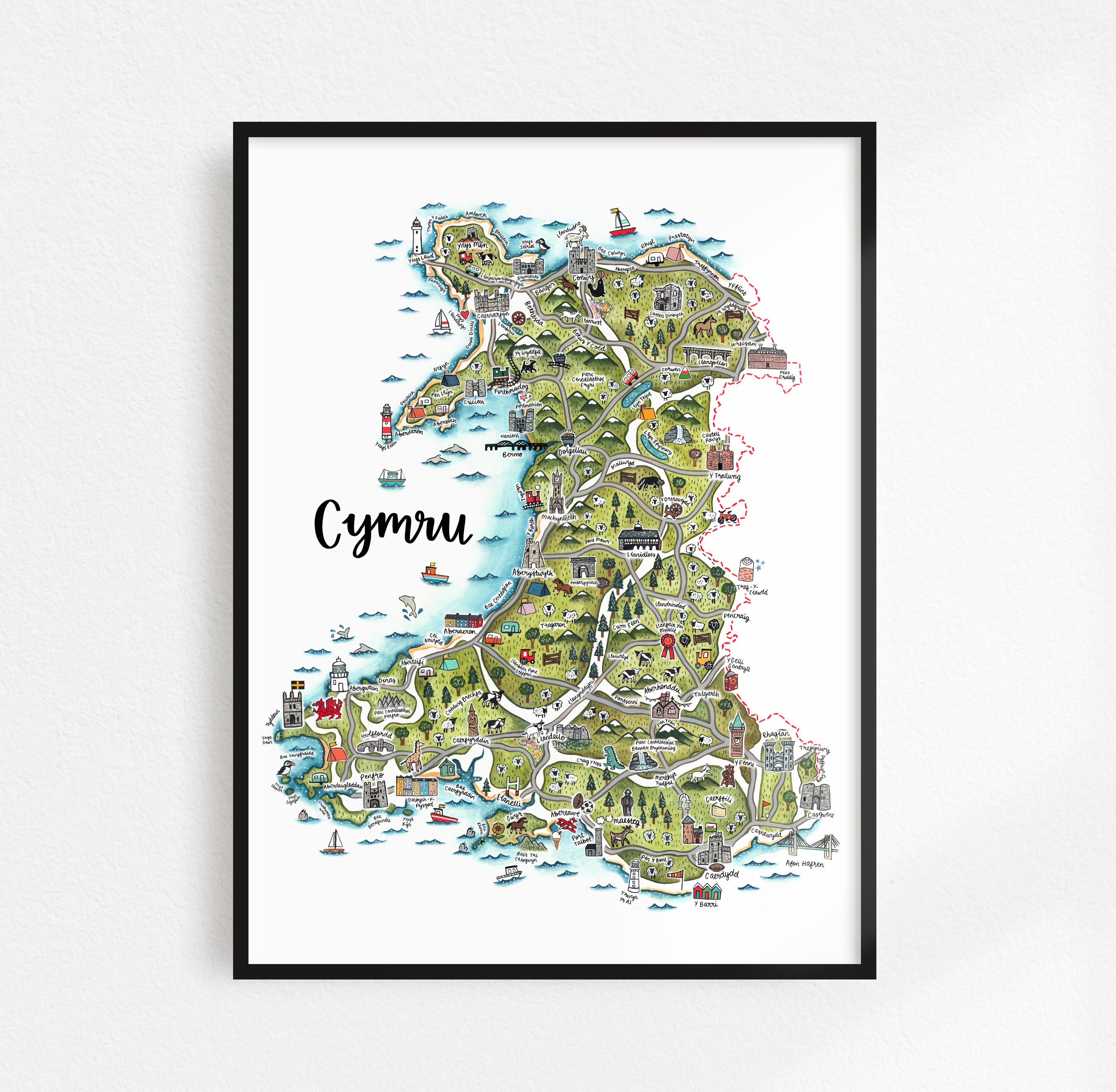 Limited Edition Map Print Art Print WALES Wall Art Country Map CYMRU