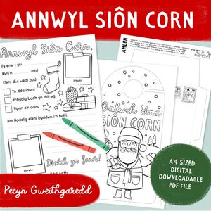 "Brief an den Weihnachtsmann in ""Walisischer Sprache""." Annwyl Sion Corn. Herunterladbare walisische Weihnachtsaktivitätsseiten. Walisische Geschenkidee.