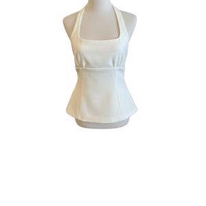 ZARA Size M White Halter image 1