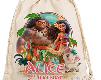 Tropical Party Favor Bag - Personalized Ocean Theme Goodie Bag, Kids Birthday Supplies, Custom Favor Bag
