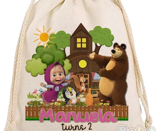 Personalized Party Goodie Bags | Custom Birthday Favor Bags | Kids Party Treat Bags | Inspired by Marsha|Forest friends theme party
