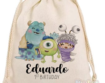 Bolsas de regalo personalizadas para fiestas / Bolsas de regalo de cumpleaños personalizadas / Bolsas de regalo para fiestas infantiles / Inspiradas en Monsters Inc / Bolsas de regalo para cualquier evento