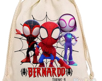 Personalized Party Goodie Bags | Custom Birthday Favor Bags | Kids Party Treat Bags | Inspired by spider-man| theme birthday