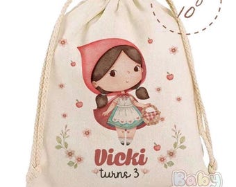 Personalized Party Goodie Bags | Custom Birthday Favor Bags | Kids Party Treat Bags | Inspired by little red riding hood party