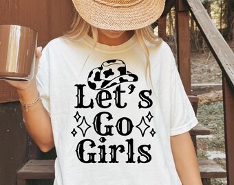 Let's Go Girls PNG JPG |  Western Sublimation Graphic | Cowgirl png | Retro Country Shirt Design | Girls Trip Png | Rodeo PNG