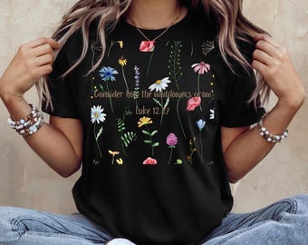 Considera come crescono i fiori selvatici png, Wildflower Christian Png, Bible Verse Png, Floral Christian Boho Png, Luca 12:27 png jpg