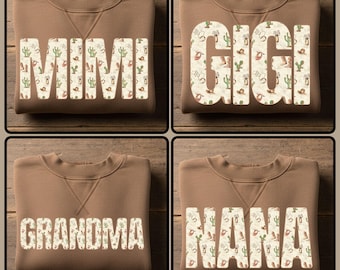 Western Grandma PNG JPG Bundle | Desert Sublimation Graphic | Mothers Day Gift Shirt Design | Mimi, Gigi, Nana, Grandmother Png