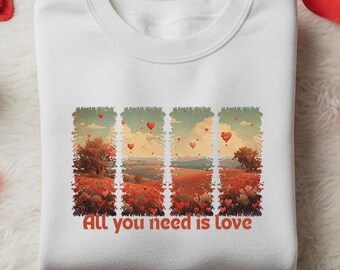 Retro Valentines Day PNG, All You Need Is Love PNG JPG, Preppy Valentines png, Wildflower Valentine Png, Valentines Day Sublimation Design