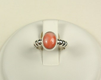 Sterling silver coral ring