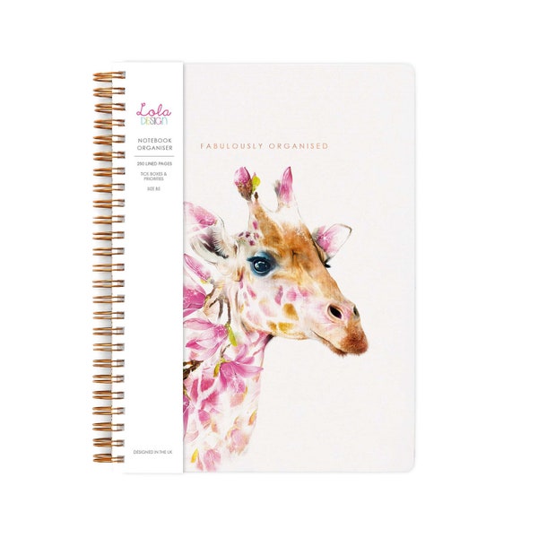 Giraffe Spiral Bound B5 liniert Notizbuch Organizer von Lola Design