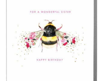 Bee Sister Birthday Card